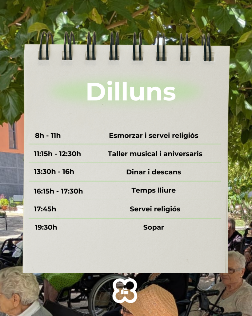 Calendari d’activitats de les unitats de convivència