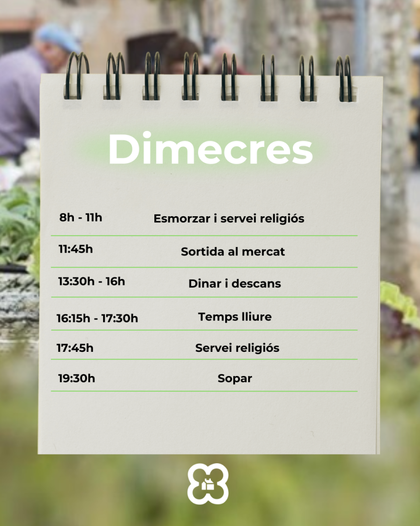 Calendari d’activitats de les unitats de convivència