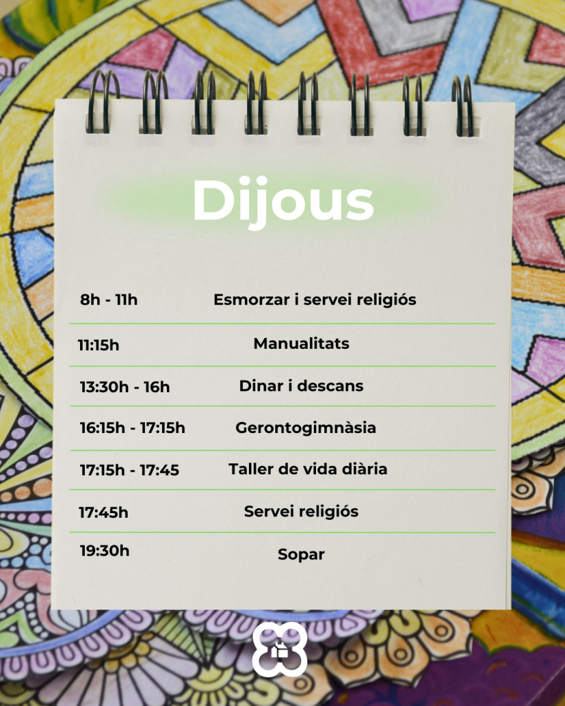 Calendari d’activitats de les unitats de convivència