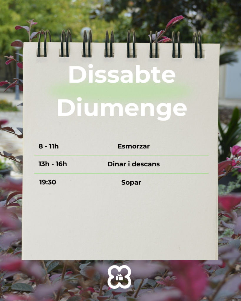 Calendari d’activitats de les unitats de convivència