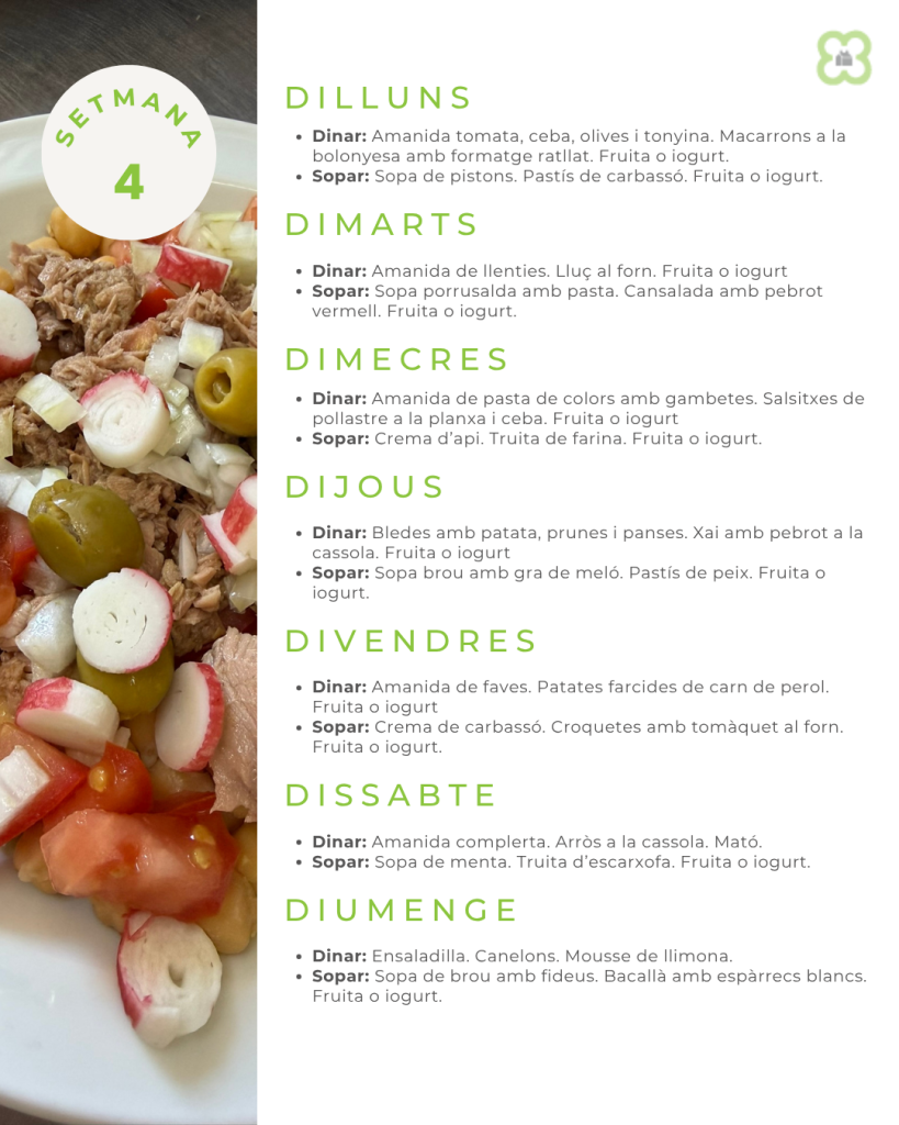 Menús de primavera-estiu al Sagrat Cor